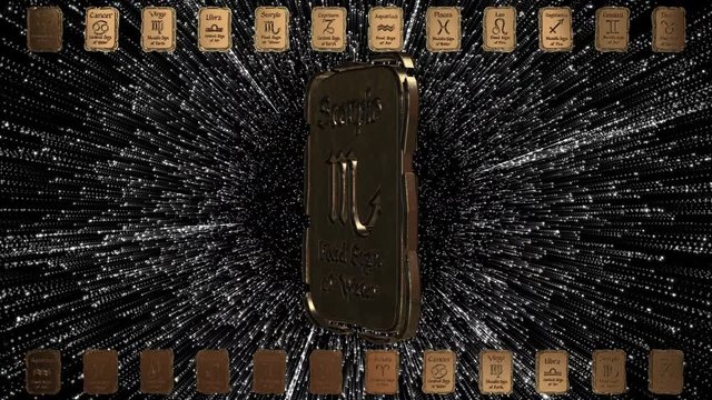 Beautiful 3D  Horoscope Gold Background, Virgo, Taurus, Sagittarius, Scorpio, Pisces, Libra, Leo, Gemini, Cancer, Capricorn, Aries, Aquarius    