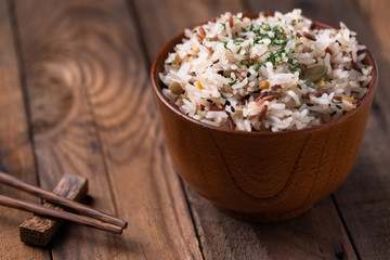 fried rice with vegetable and grains