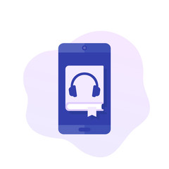 audiobook app, vector icon design