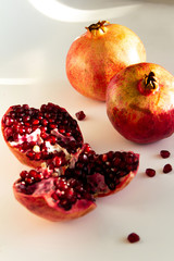 ripe pomegranate in the sun