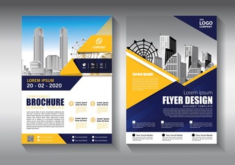 Business abstract vector template. Brochure design, cover modern layout, annual report, poster, flyer in A4 with colorful triangles, geometric shapes for tech, science, market with light background