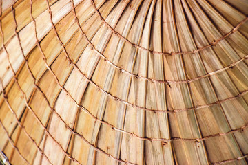 texture of asian conical hats in tourists' souvenir markets in Thailand