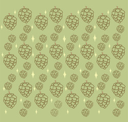Christmas pattern with bumps, Isolated On green Background, Vector Illustration