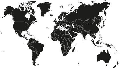 World map vector illustration on white background. - 305037501