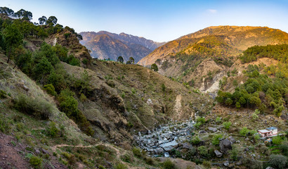 Panorama of Mountains in Dharamshala, Himachal Pradesh, India