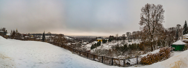 Panorama of Vladimir park with snow, Vladimir, Russia