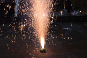 Firecrackers used in the festive celebrations. Occasion of new year party.