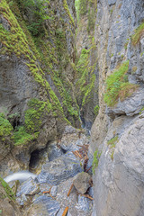 Looking down from the middle of the Kitzlochklamm, a deep gorge near Zell am See