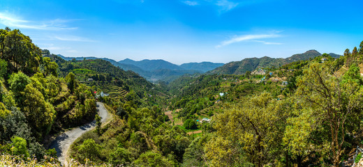 Big Panorama of Mukteshwar Valley, Nainital, Uttarakhand, India