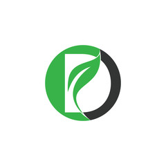 Natural Leaf Letter D Modern Alphabet Circle Green Logo Vector. D Letter Logo With Leaf. Agriculture letter logo. Organic Logo.