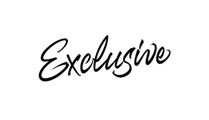 Exclusive vector lettering. Handwritten text label. Freehand typography design