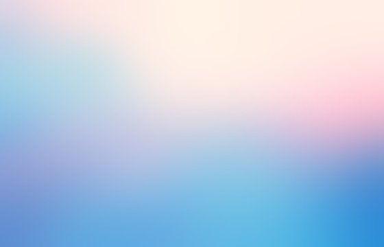 Pink glow on blue empty background. Cold morning light clear sky abstract illustration. Winter defocused template.