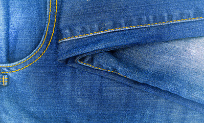 Fototapeta premium Perspective and closeup view to abstract space of empty light blue natural clean denim texture for the traditional business background in cold bright colors .