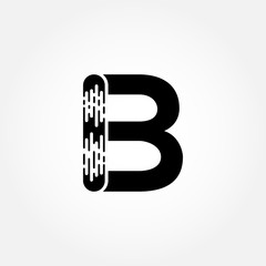 Ititial Brush Letter B Logo Design vector Template. Abstract Dots Letter B Logo. Creative Brush Alphabet B Logo Design.