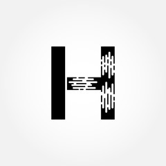 Ititial Brush Letter H Logo Design vector Template. Abstract Dots Letter H Logo. Creative Brush Alphabet H Logo Design.