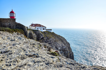 Fototapeta na wymiar Cape St. Vincent, Sagres Portugal, cliffs at the edge of the world.