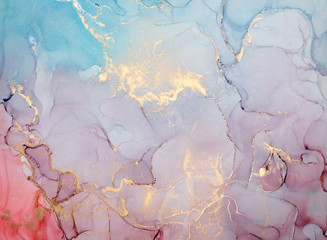  Abstract colorful background, wallpaper. Mixing acrylic paints. Modern art. Paint marble texture. Alcohol ink colors  translucent