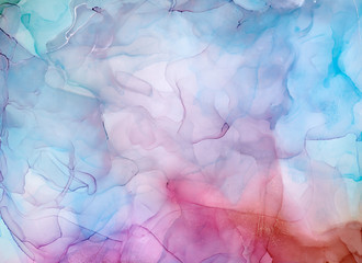  Abstract colorful background, wallpaper. Mixing acrylic paints. Modern art. Paint marble texture. Alcohol ink colors  translucent