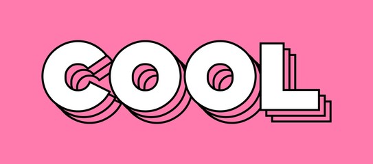 Cool modern white on pink bold typography print design.