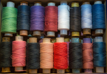 colorful spools of thread