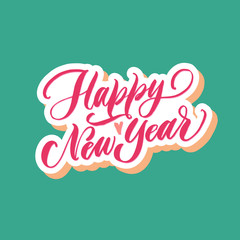 Merry christmas Happy New Year. Great lettering and calligraphy for greeting cards, stickers, banners, prints and home interior decor.
