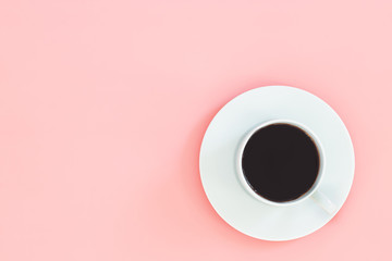 black coffee in a coffee cup top view isolated on white background. with clipping path.