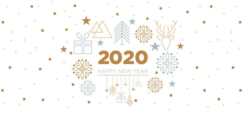 2020 - happy new year with geometric elements