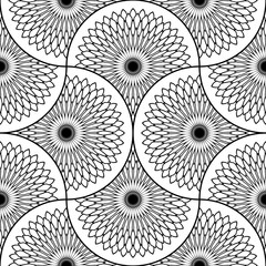 Abstract mandala fish scale seamless pattern. Ornamental tile, mosaic background. Floral patchwork infinity card. Arabic, Indian, ottoman motifs. Vector illustration.  © _aine_