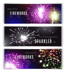 Fireworks Banners Set