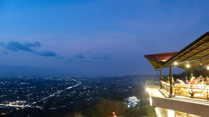Obraz premium sunset with a beautiful panorama in the city of Klaten, Indonesia