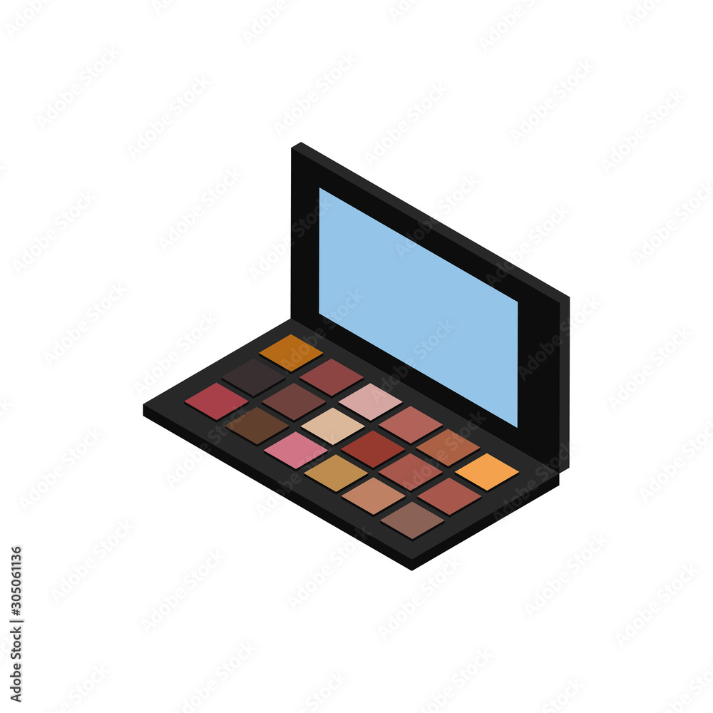 Sticker shadow colors makeup product isolated icon