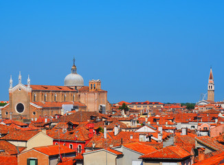 Fototapeta na wymiar View of the Basilica di San Giovanni e Paolo in Venice, Italy
