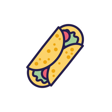 recommend clip art: mexican taco food fill style icon