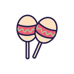 maracas mexican culture fill style icon