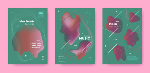 Abstract Fluid Poster. Music Party. Trance Dj 