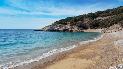 Fototapeta na wymiar beautiful beach and sea. Sveti Ivan Beach, Lubenice, Croatia