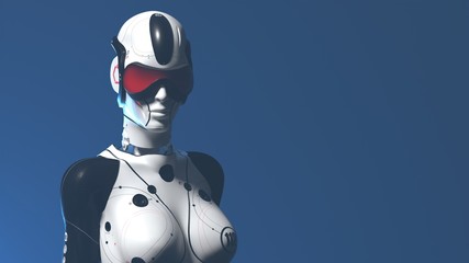 female robot on a neutral background 3d render