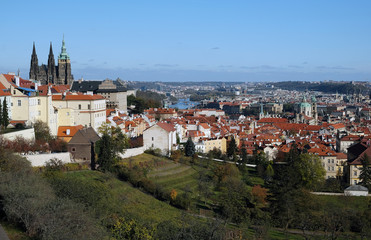 Naklejka na ściany i meble Prague, view of the city from the Strahov Monastery