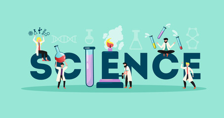 Science Lettering Horizontal Banner 