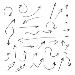 Arrows icons hand drawn vector editable set