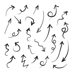 Arrows icons hand drawn vector editable set