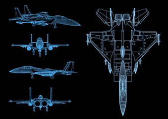 The structure of a 3D technology jet plane
