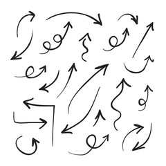 Arrows icons hand drawn vector editable set