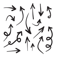 Arrows icons hand drawn vector editable set