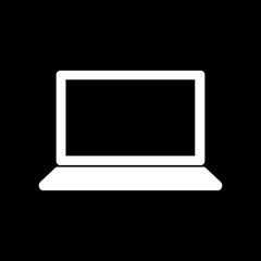 Laptop icon simple flat style illustration isolated on white