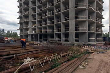 Ukraine, Brovary September 7, 2017 construction of a residential complex