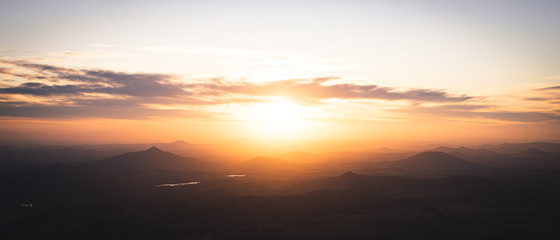 Obraz premium Sunrise view from Jested Mountain, Liberec, Czech Republic