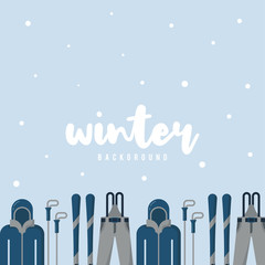 Hello winter illustration with flat icon vector