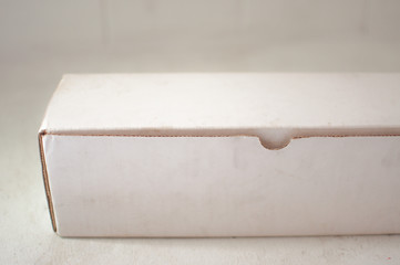 One image of white oblong box with white background. Mock-up image for white oblong box.