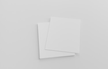 Empty white business cards stack. Mockup for branding identity. Blank name card or poster on white background, studio shot. great for text & logo for design creative concept. 3D illustration